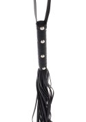 Long Studded Flogger Whip Black
