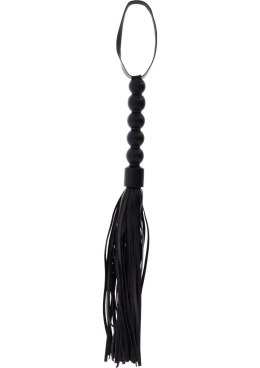 Short Beaded Flogger Whip Black