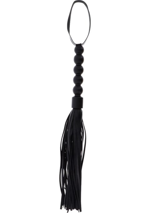 Short Beaded Flogger Whip Black