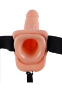 FETISH FANTASY SERIES 7 INCH VIBRATING HOLLOW STRAP-ON WITH BALLS LIGHT