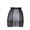 High-Waist Fishnet Skirt - One Size - Black