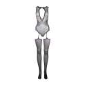 Contrast Suspender Bodystocking - One Size