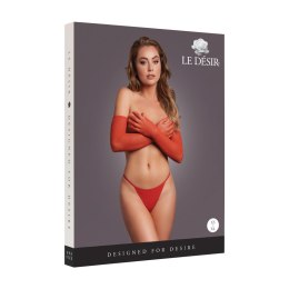 Shimmering Opera Gloves - One Size - Red/Gold Glitter