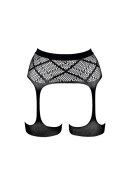 Striped, Fishnet Garterbelt - One Size