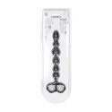 Beaded Silicone Anal Probe with Double Loop - Black