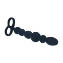 Beaded Silicone Anal Probe with Double Loop - Black