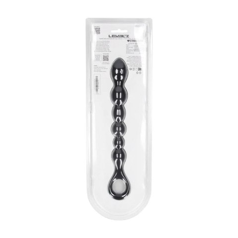 Beaded Snake Silicone Anal Probe with Loop - Black