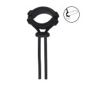 Detachable Wide Adjustable Silicone Lasso Cockring - 5mm - Black