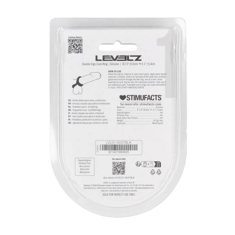 Double Ergo Silicone Cockring - Black