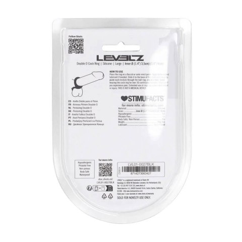 Double O Silicone Cockring - L - Black