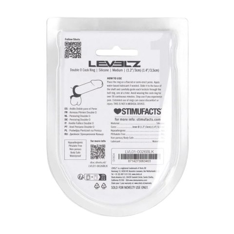 Double O Silicone Cockring - M - Black