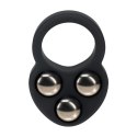 Liquid Silicone Triple Weighted Ball Cockring - Black