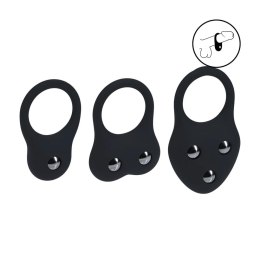 Silicone Training Cockring Set of 3 - S/M/L - Black