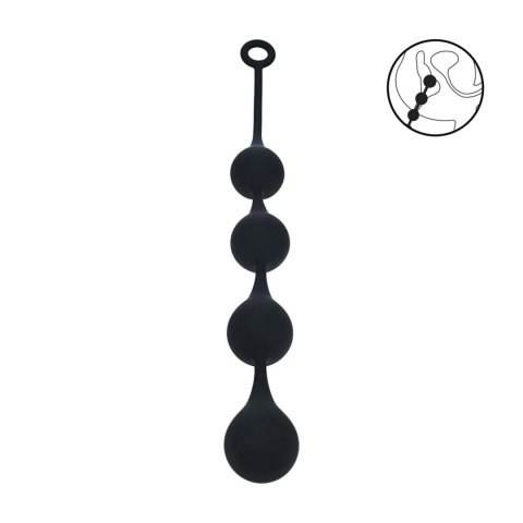 Silicone Waterdrop Anal Balls - XL - 50mm - Black