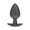 Smooth Silicone Anal Plug - Large - 3.5" / 8,9 cm - Gunmetal