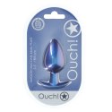 Smooth Silicone Anal Plug - Large - 3.5" / 8,9 cm - Metallic Blue