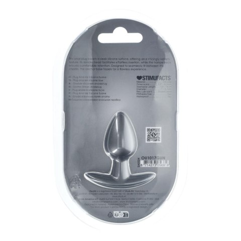 Smooth Silicone Anal Plug - Small - 2.6 / 6,5 cm - Gunmetal