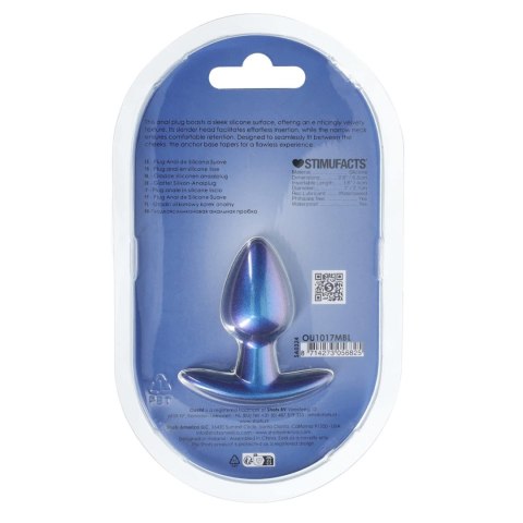 Smooth Silicone Anal Plug - Small - 2.6 / 6,5 cm - Metallic Blue