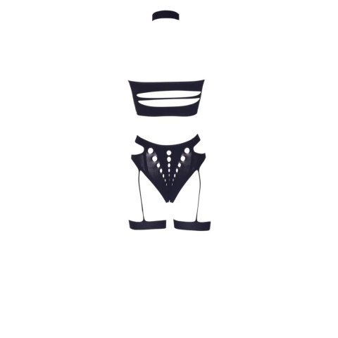 Ananke XII - Three Piece with Choker, Bandeau Top and Pantie with Garters - Plus Size