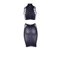 Kala XXXVII - Two Piece with Turtleneck, Crop Top and Skirt - One Size