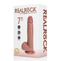 Vibrating Regular Straight Cock with Balls - 7" / 18 cm - Tan
