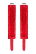 Anonymo handcuffs, PU leather, red, 27 cm