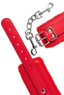 Anonymo handcuffs, PU leather, red, 27 cm