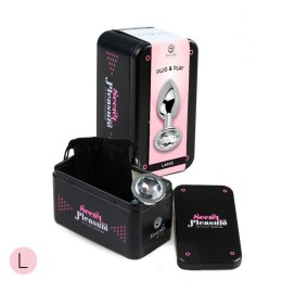 CLEAR CRYSTAL JEWELLED METAL BUTT PLUG L