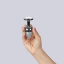 CLEAR CRYSTAL JEWELLED METAL BUTT PLUG L