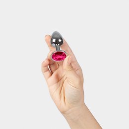 FUCHSIA JEWELLED METAL BUTT PLUG S