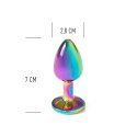 RAINBOW METAL BUTT PLUG S