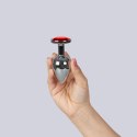 RED JEWELLED METAL BUTT PLUG L