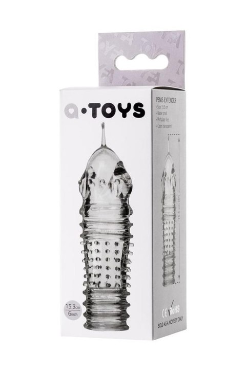 A-TOYS, Penis Sleeve, TPR, Transparent, 15.3 cm