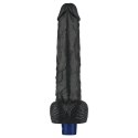 10" REAL SOFTEE Rechargeable TPE Vibrating Dildo(Black)