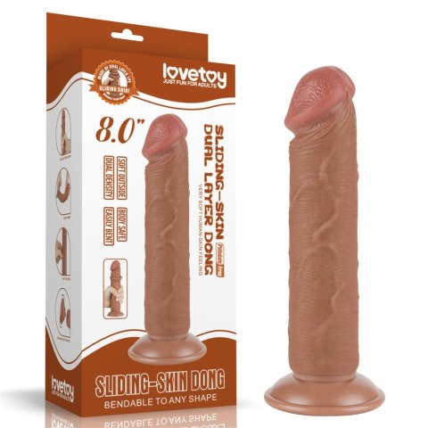8'' Sliding Skin Dual Layer Dong Brown