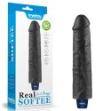 9.5" REAL SOFTEE Rechargeable TPE Vibrating Dildo(Black