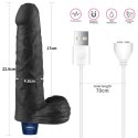 9" REAL SOFTEE Rechargeable TPE Vibrating Dildo(Black)