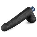 9" REAL SOFTEE Rechargeable TPE Vibrating Dildo(Black)