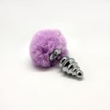 Metal Anal Fluffy Twist Plug M pink