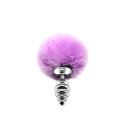 Metal Anal Fluffy Twist Plug S pink