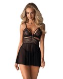 Bielizna-838-BAB-1 babydoll i stringi czarna L/XL