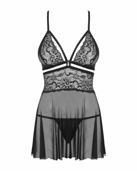 Bielizna-838-BAB-1 babydoll i stringi czarna L/XL