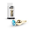 Plug-Jewellery Gold BUTT PLUG- Light Blue