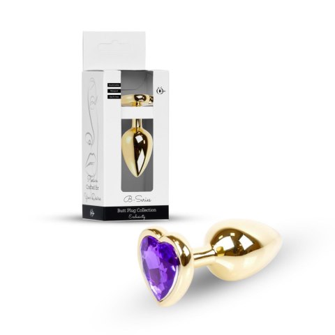Plug-Jewellery Gold Heart PLUG- Purple
