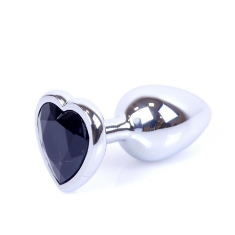 Plug-Jewellery Silver Heart PLUG- Black