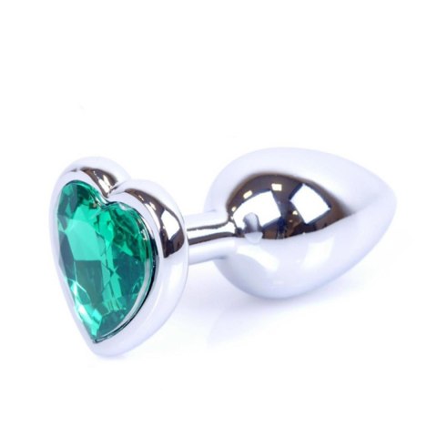 Plug-Jewellery Silver Heart PLUG- Green