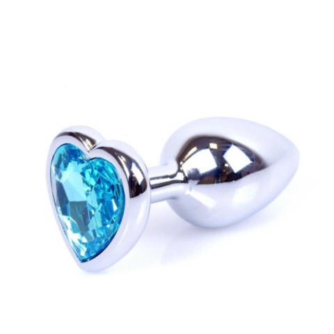 Plug-Jewellery Silver Heart PLUG- Light Blue