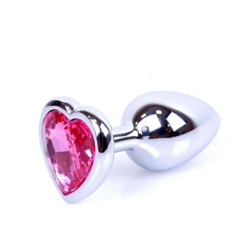 Plug-Jewellery Silver Heart PLUG- Pink