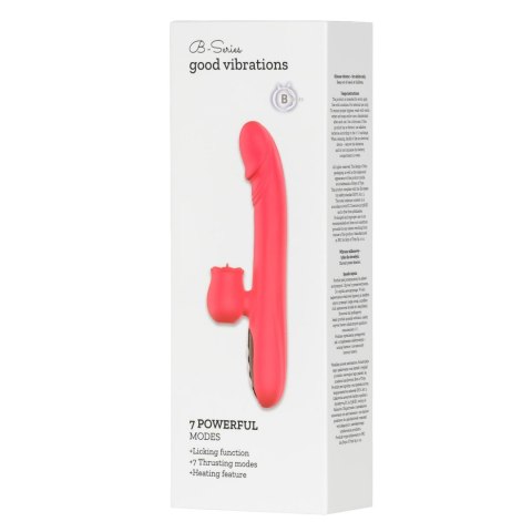 Silicone Vibrator 7 Powerful Modes - 
Licking, 7 Thrusting
Heating, Red