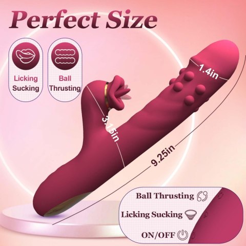Silicone Vibrator - 7 rotating functions and 7 licking functions